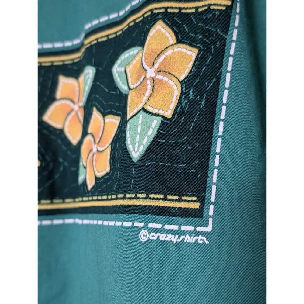 NEW Crazy Shirts Hawaiian Pullover Shirt Lightweight Shacket Green Dyed Small - Picture 11 of 16